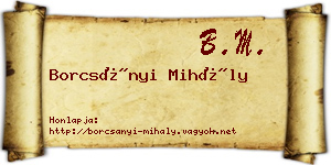 Borcsányi Mihály névjegykártya