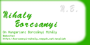 mihaly borcsanyi business card